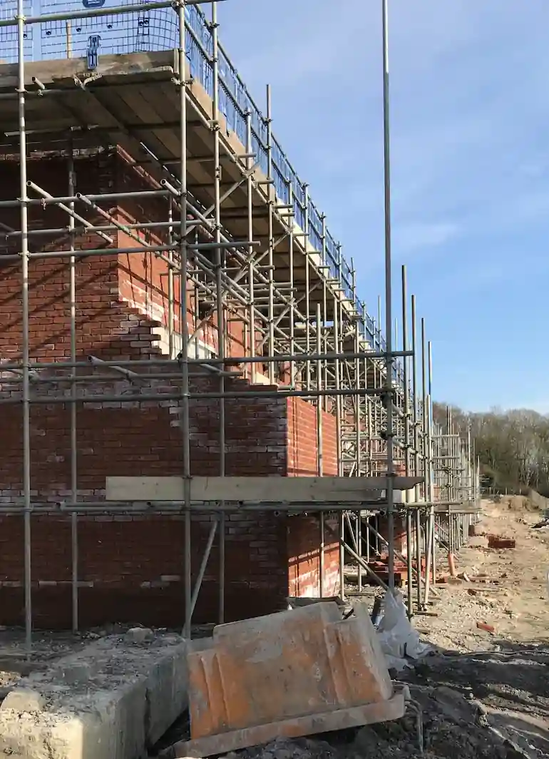On-site photograph of Marchmont Fields scheme under construction.