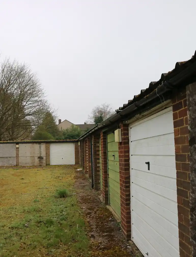 Photograph of backland garage site.