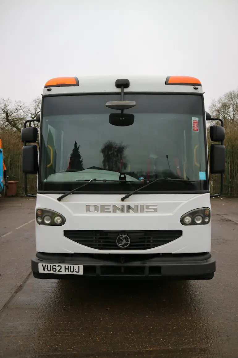 Image showing a close up of the cockpit of a refuse collection vehicle