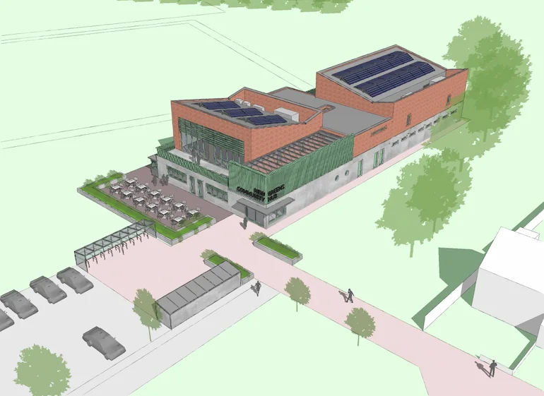 New Greens Community Hub Illustrative aerial visual of the proposed New Greens Community Hub